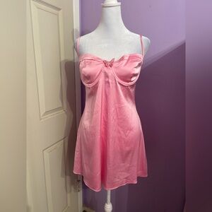 Pink Butterfly Satin Dress